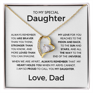 Gift for My Special Daughter from Dad - Moon and Back Love Dad, Necklace for Daughter, Gift for Daughter, Forever Love Necklace