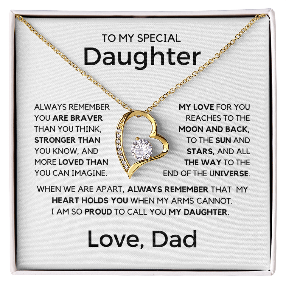 Gift for My Special Daughter from Dad - Moon and Back Love Dad, Necklace for Daughter, Gift for Daughter, Forever Love Necklace
