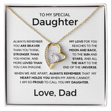 Gift for My Special Daughter from Dad - Moon and Back Love Dad, Necklace for Daughter, Gift for Daughter, Forever Love Necklace