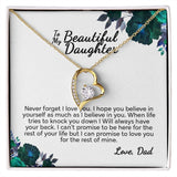 To My Beautiful Daughter From Dad | I Can Promise | White Version | Forever Love Necklace