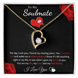 To My Soulmate - Forever Love Necklace - Puzzle Piece Gift For Mom, necklace For Wife, Gift For Mother's Day
