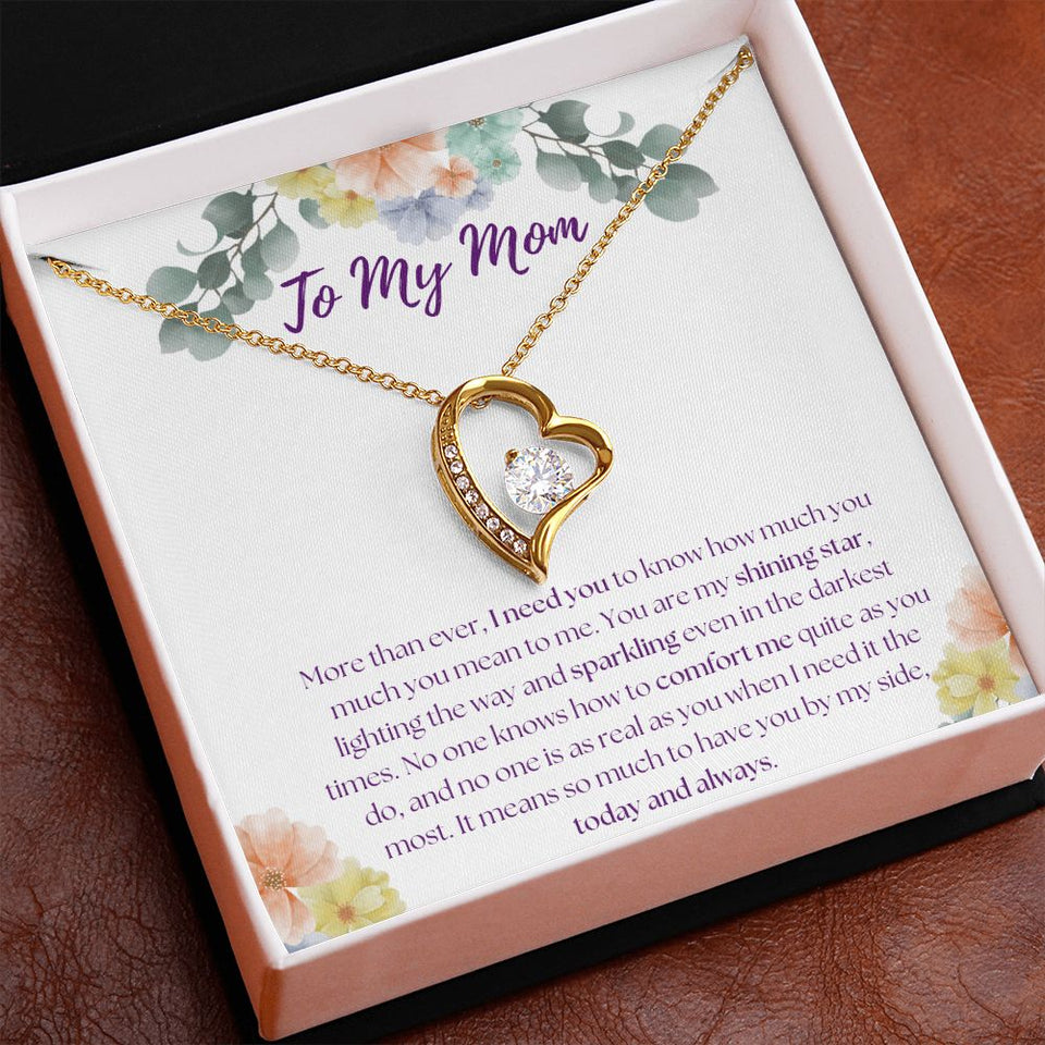 To My Mom - Shining Star - Forever Love Necklace Gift For Mom, necklace For Wife, Gift For Mother's Day