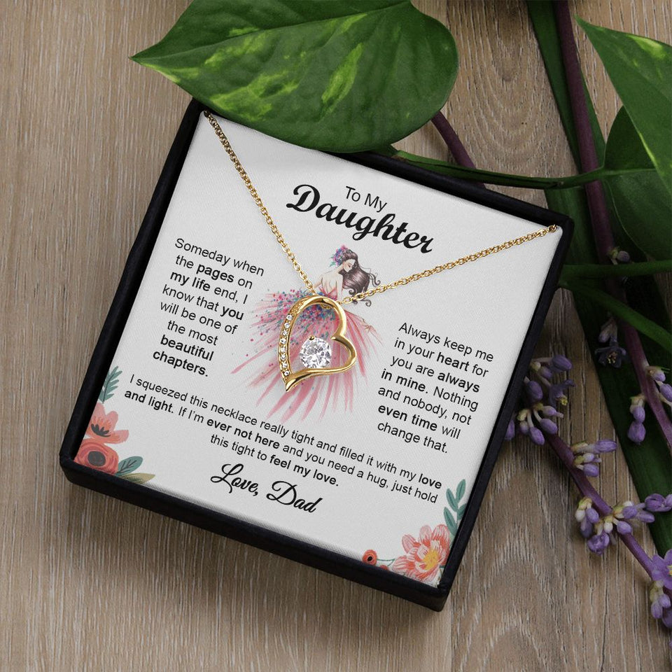 To My Daughter Gift From Dad | The Most Beautiful Chapters | Forever Love Necklace