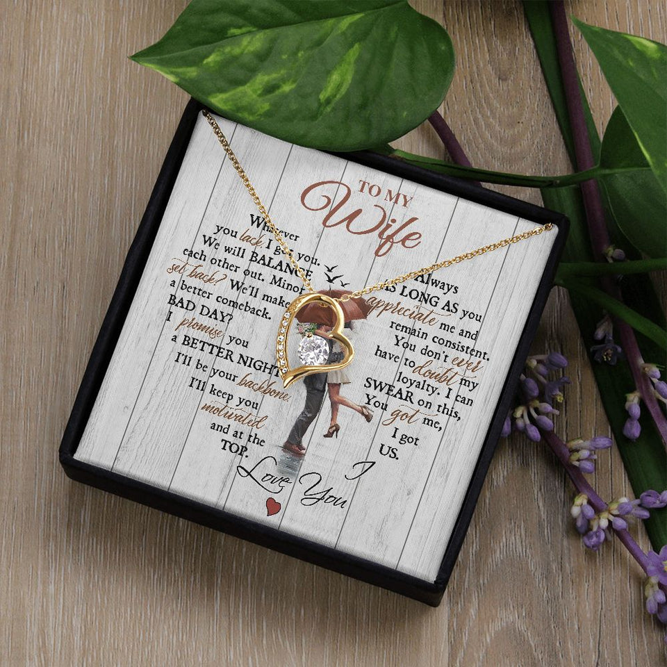 To My Wife | I'll Be Your Backbone | Forever Love Necklace | Christmas Gift for Wife