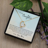 To My Daughter -Learn From Everything -  Forever Love Heart Necklace