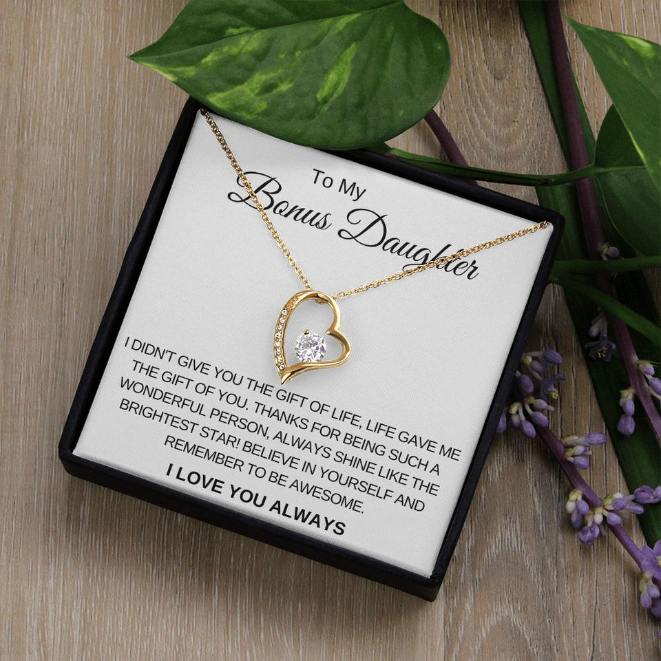 Forever Love Necklace for Bonus Daughter Gift For Mom, necklace For Wife, Gift For Mother's Day