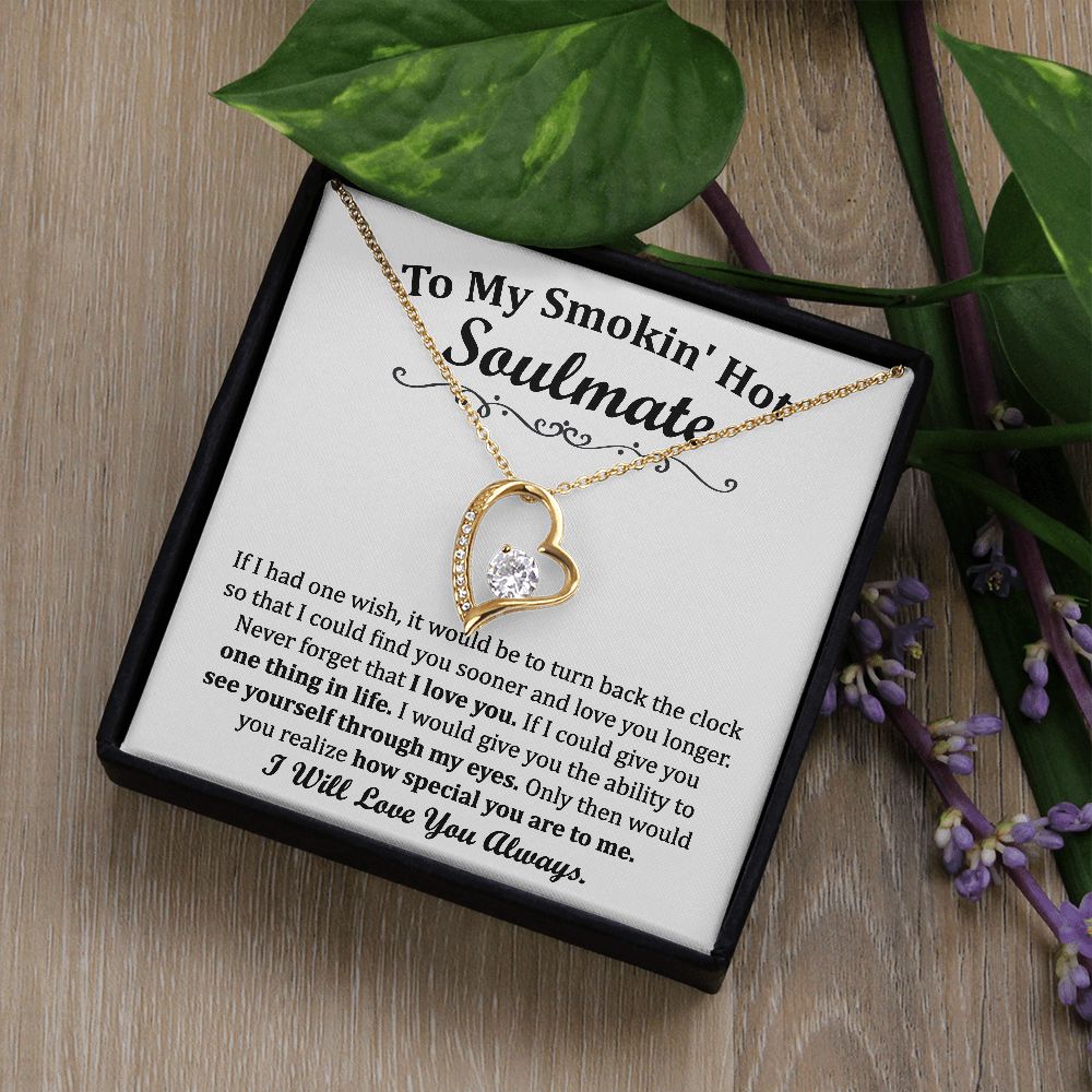 To My Smoking Hot Soulmate Forever Love Necklace Gift For Mom, necklace For Wife, Gift For Mother's Day