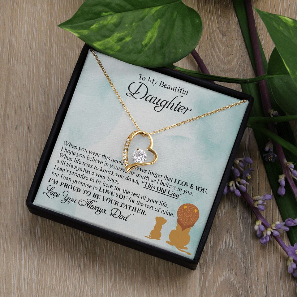 Beautiful Daughter | Proud To Be Your Father | Forever Love Necklace | Gift For Daughter From Dad