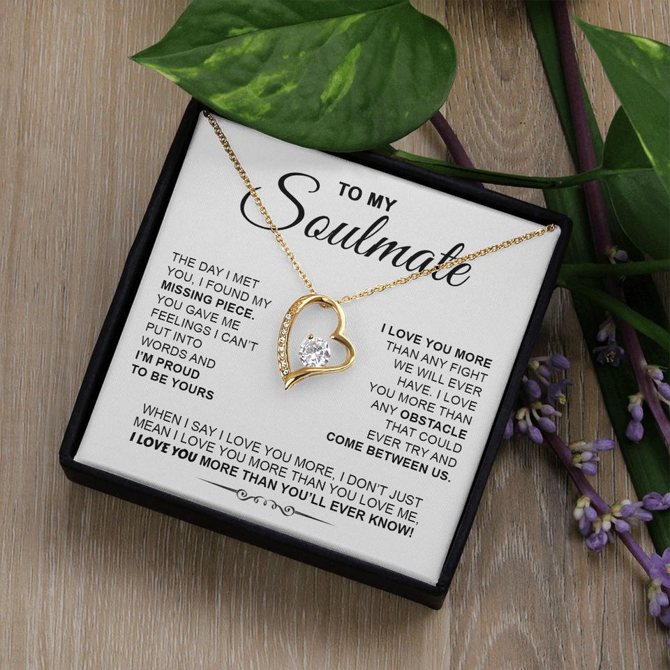 To My Soulmate | I Love You More | Forever Love Necklace