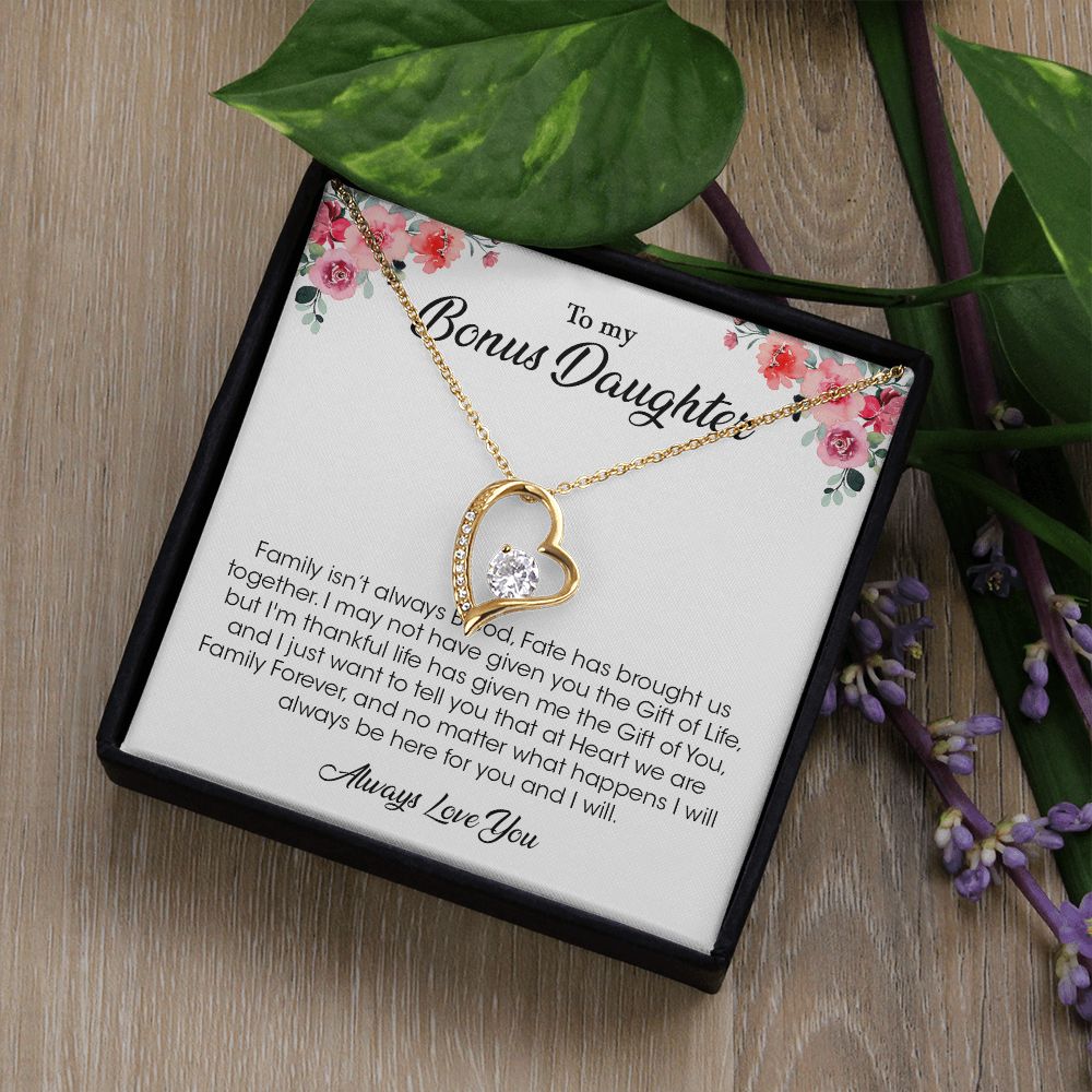 My Bonus Daughter | The Gift Of You - Forever Love Necklace Gift For Mom, necklace For Wife, Gift For Mother's Day