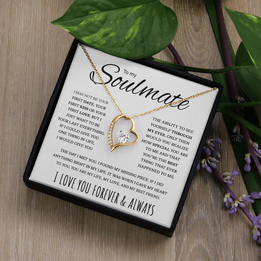 To My Soulmate | My Life My Love My Best Friend | Forever Love Necklace