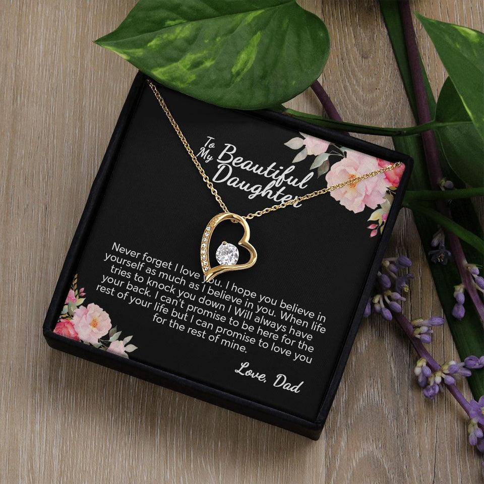 To My Beautiful Daughter From Dad | I Can Promise | Forever Love Necklace