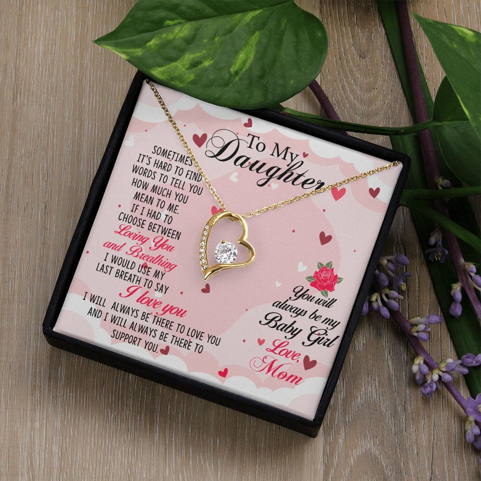 To my Daughter-01 Daughter Forever Love Heart Necklace