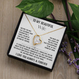 To My Beautiful Wife | Falling In Love Was Beyond My Control | Forever Love Necklace