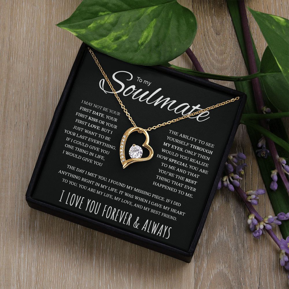 To My Soulmate | My Life My Love My Best Friend | Black Version | Forever Love Necklace