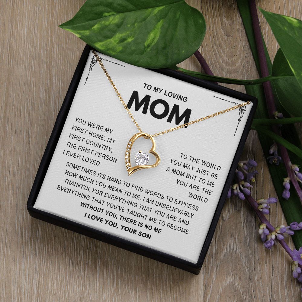 To my Loving Mom- Mother's day Gift From Son- Forever Love Necklace