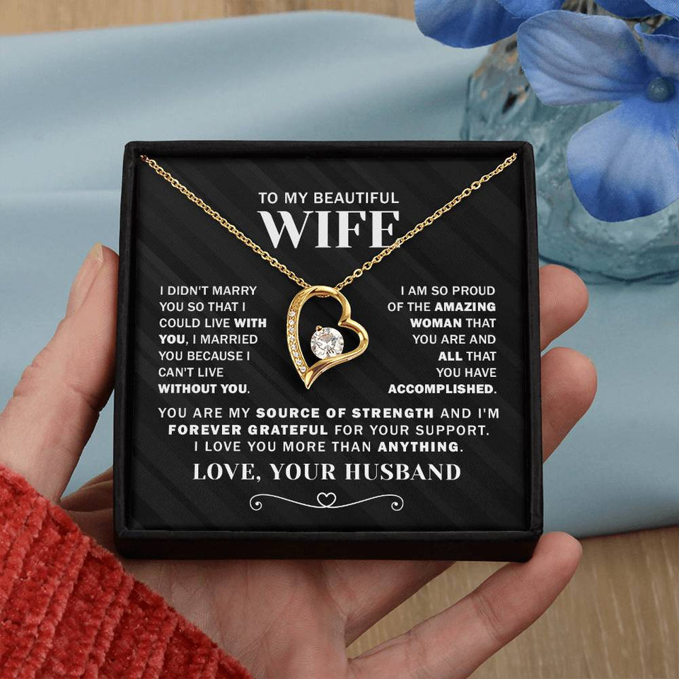 To My Wife I'm Forever Grateful - Forever Love Necklace from Husband