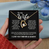 To My Wife - Forever Love Necklace - The Day I Met You - Black Card Gift For Mom, necklace For Wife, Gift For Mother's Day