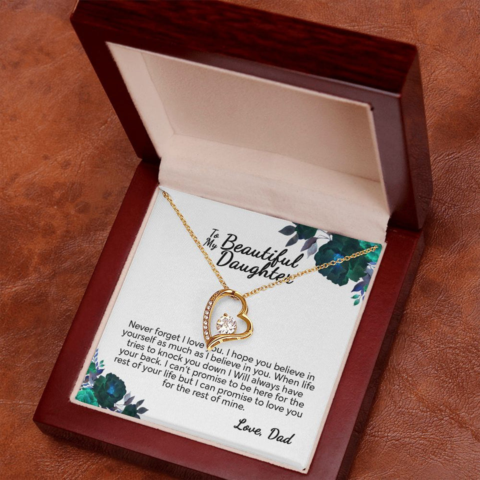 To My Beautiful Daughter From Dad | I Can Promise | White Version | Forever Love Necklace