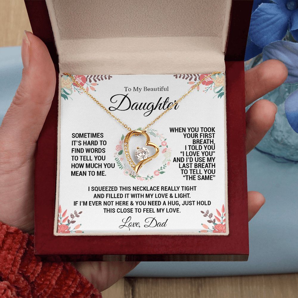 To My Daughter From Dad | When you took your first breath | Forever Love Necklace