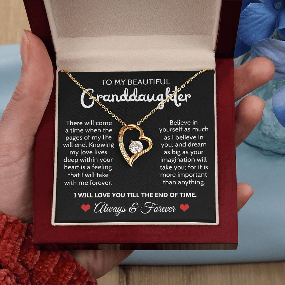 Granddaughter Believe In Yourself | Forever Love Necklace | Gift For Granddaughter From Grandparents