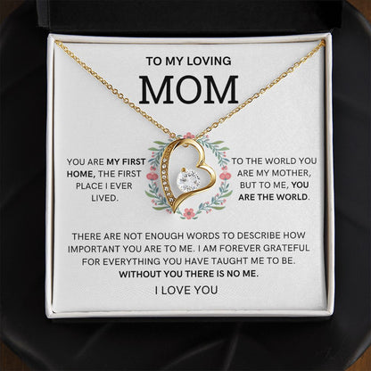 Loving Mom-Forever Love Necklace, Mom Son Gift, Mom Necklace from Daughter