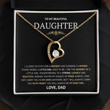 To my Daughter Forever Love Necklace, Birthday Gift from Dad, Graduation Gift for Daughter Gold