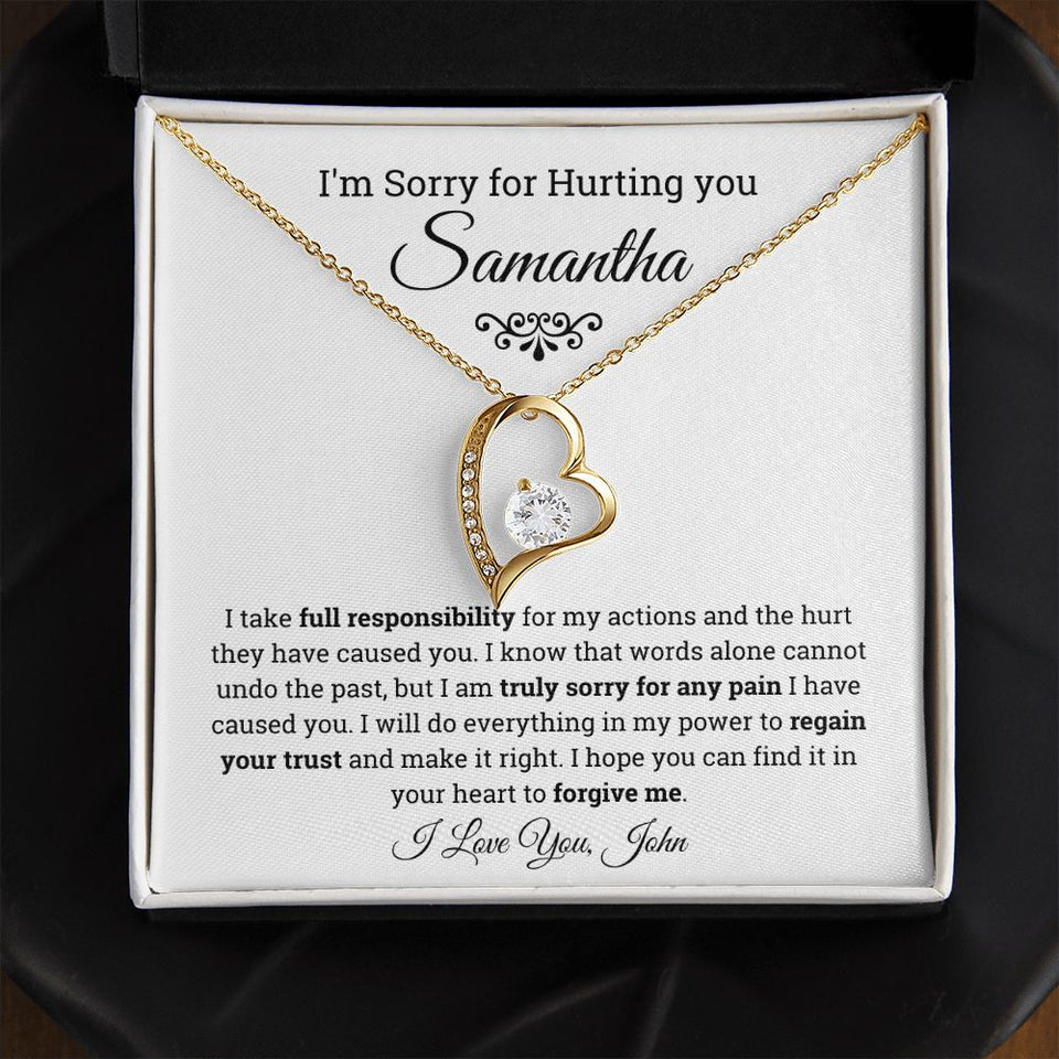 Personalized I'm Sorry Forever Love Necklace, Apology Gift