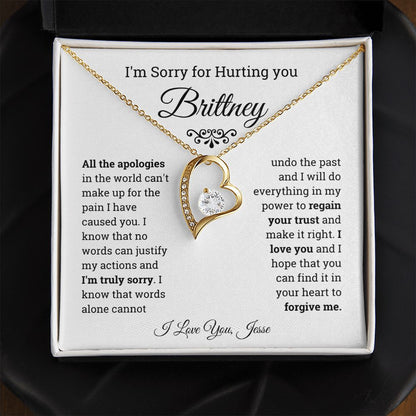 I'm Sorry Gift Forever Love Necklace, Apology Gift for her