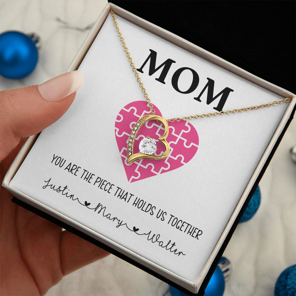 You Hold us Together - Personalized Mother's day Mom Gift Forever Love Necklace