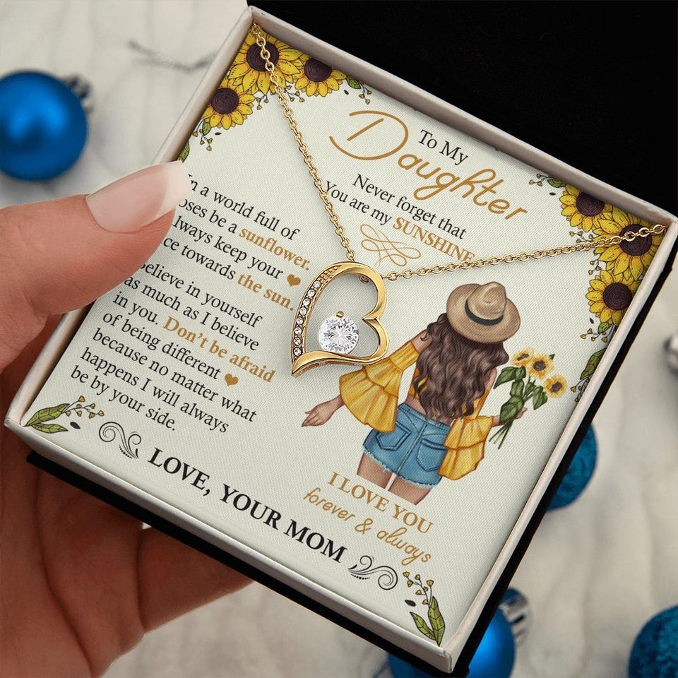 To My Daughter | My Sunshine | Forever Love Necklace | Gift for Daughter from Mom