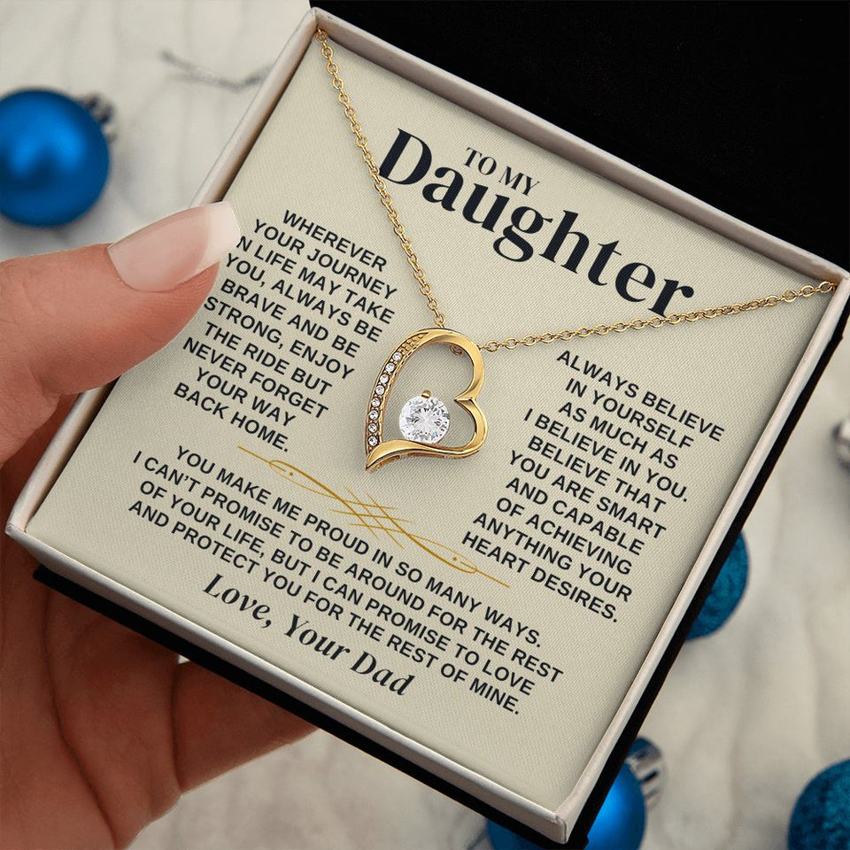 Daughter Your Journey In Life, Forever Love Necklace, Perfect Gift For Your Daughter