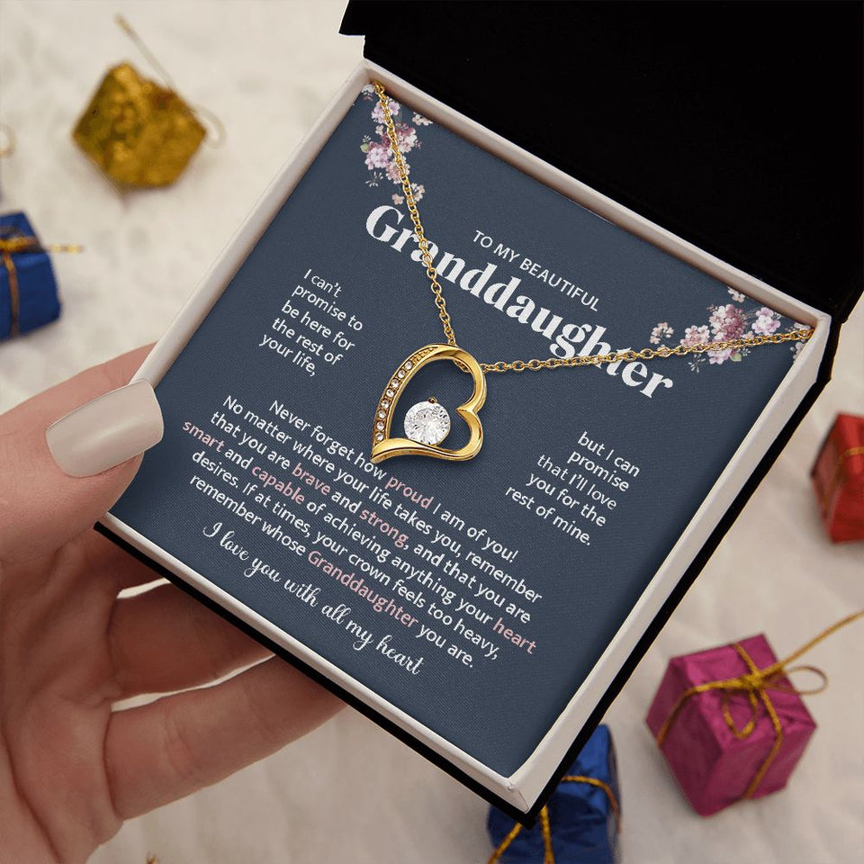 Granddaughter Brave & Strong, Forever Love Necklace, Perfect Gift For Granddaughter