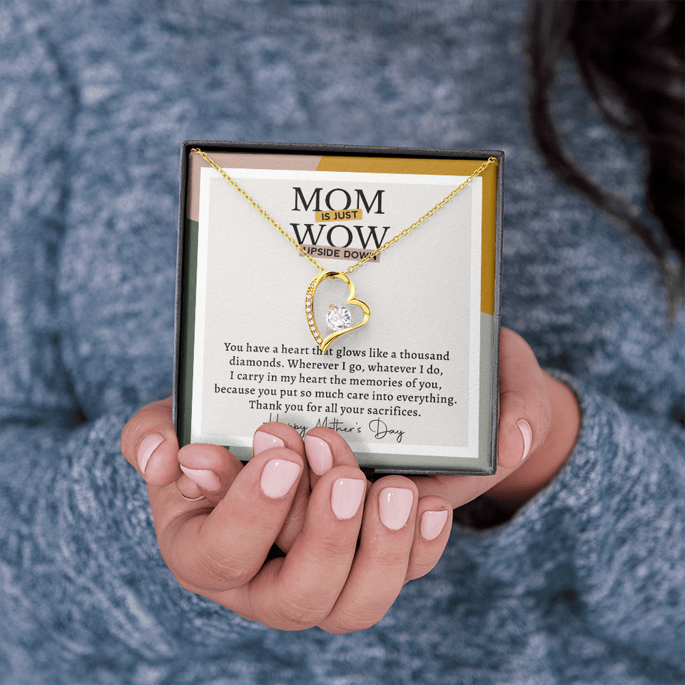 Mom Is Just Wow Upside Down | Forever Love Necklace