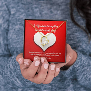 To My Granddaughter from Grandpa Valentine's Day Forever Love Necklace