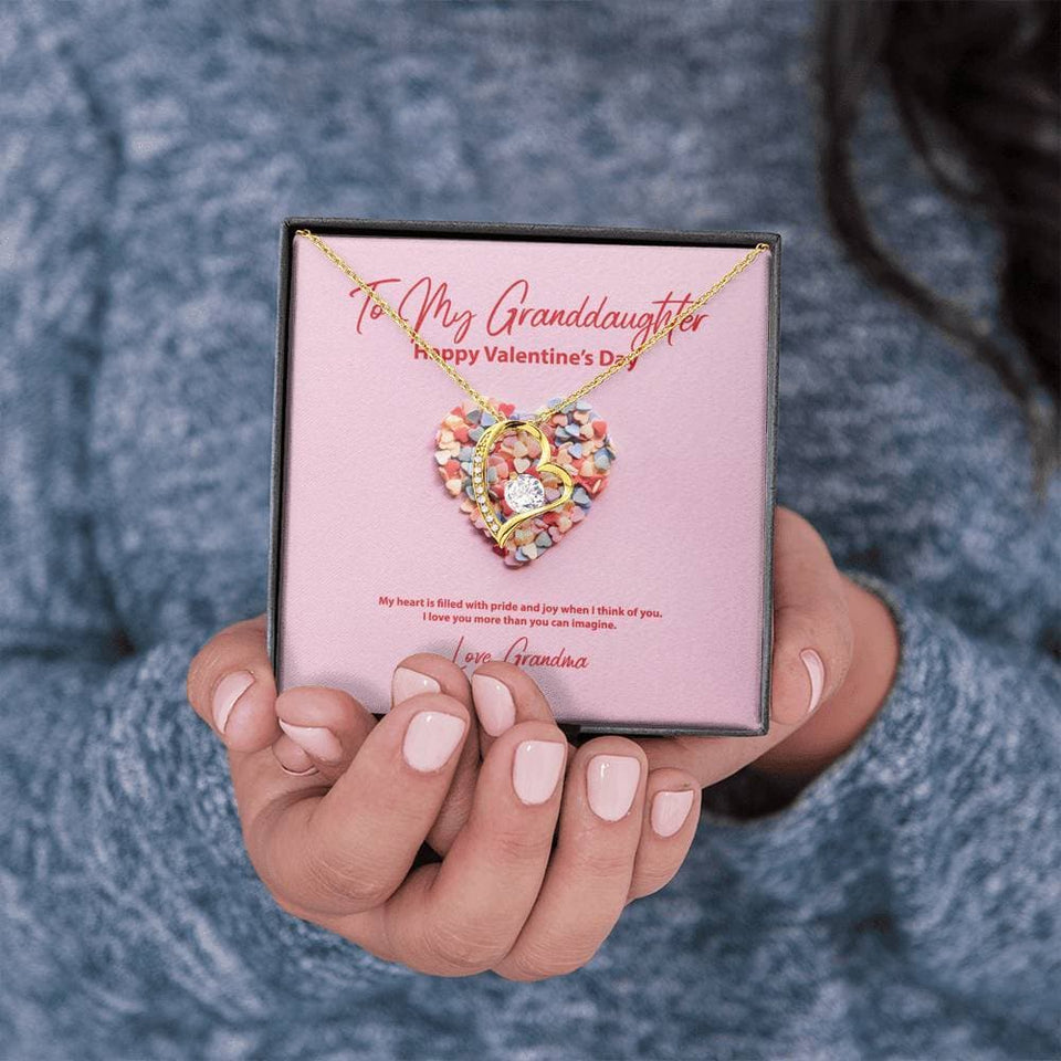 To My Granddaughter from Grandma Valentine's Day Forever Love Necklace