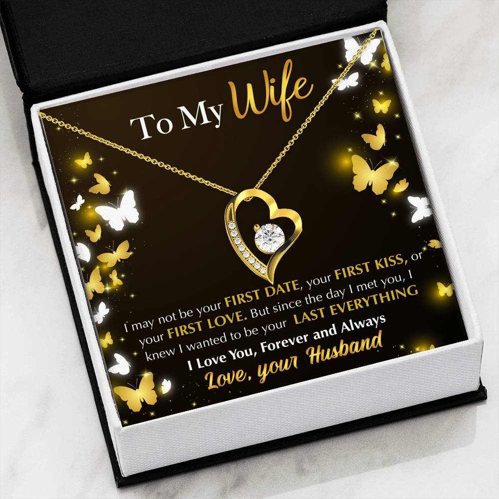 Namashops - Forever Love Necklace - To My Wife - Last Everything - Butterflies, Gift For Wife, For Mom, Gift For Christmas, Birthday