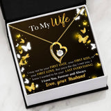 Namashops - Forever Love Necklace - To My Wife - Last Everything - Butterflies, Gift For Wife, For Mom, Gift For Christmas, Birthday