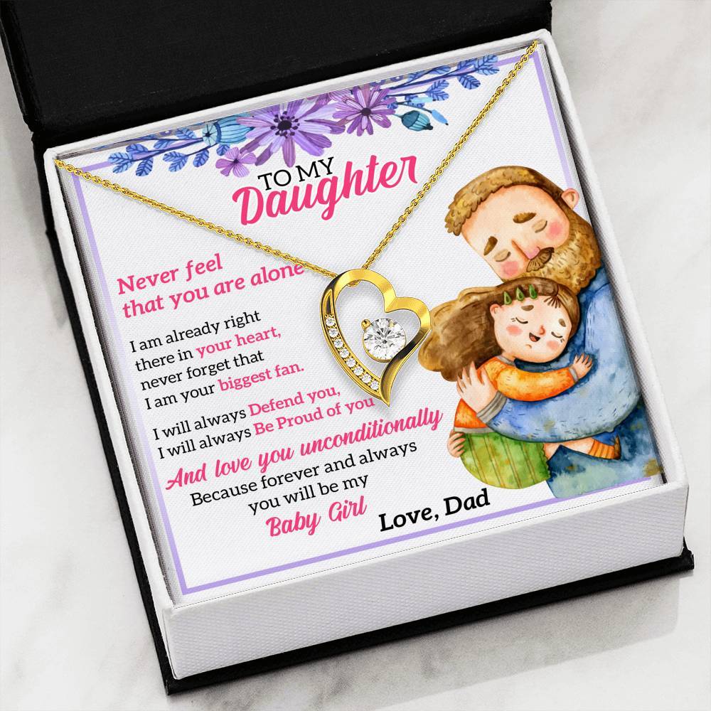 Namashops - Forever Love Necklace - To My Daughter - Forever Love - Love You Unconditionally, Gift For Wife, For Mom, Gift For Christmas, Birthday