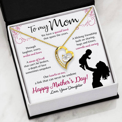 Namashops - Forever Love Necklace - To My Mom - Forever Love - Our Heart as One, Gift For Wife, For Mom, Gift For Christmas, Birthday