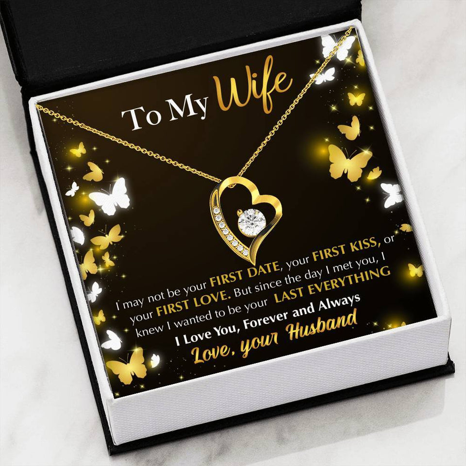 Forever Love Necklace - To My Wife - Last Everything - Butterflies Gift For Wife For Mom Gift For
