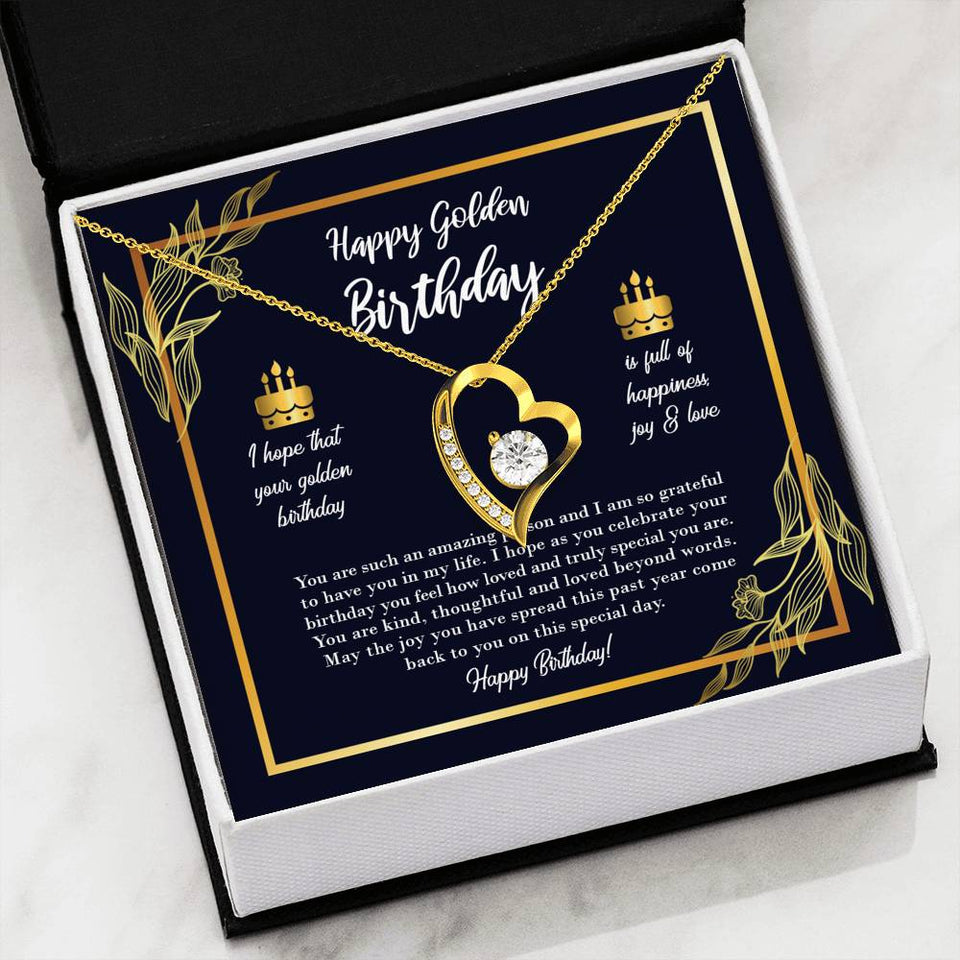 Happy Golden Birthday - Birthday Gift Forever Love Necklace