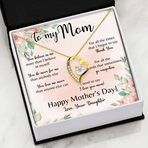 Namashops - Forever Love Necklace - To My Mom - You Believe in Me - Forever Love, Gift For Wife, For Mom, Gift For Christmas, Birthday