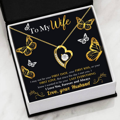 Namashops - Forever Love Necklace - To My Wife - Last Everything - Flying Butterflies, Gift For Wife, For Mom, Gift For Christmas, Birthday