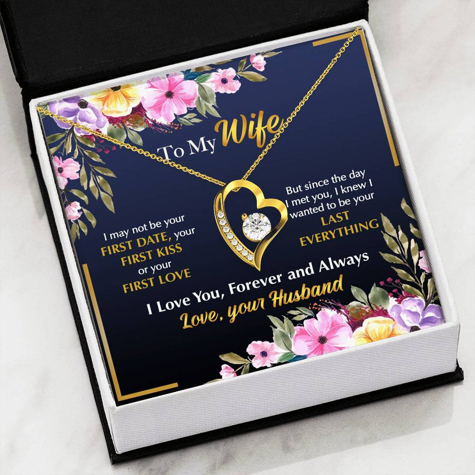 Namashops - Forever Love Necklace - To My Wife - B&G - Love You Forever Card, Gift For Wife, For Mom, Gift For Christmas, Birthday