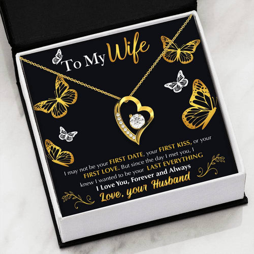 Forever Love Necklace - To My Wife - Last Everything - Flying Butterflies Gift For Wife For Mom Gift For