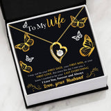 Forever Love Necklace - To My Wife - Last Everything - Flying Butterflies Gift For Wife For Mom Gift For
