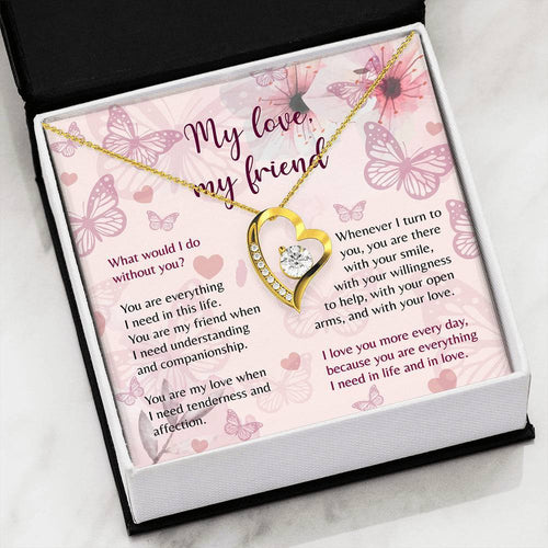 Namashops - Forever Love Necklace - To My Girlfriend - Forever Love - I Love You More Every Day, Gift For Wife, For Mom, Gift For Christmas, Birthday