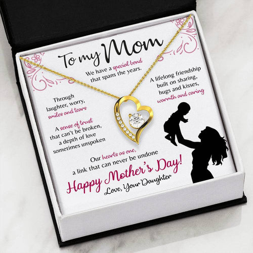 Forever Love Necklace - To My Mom - Forever Love - Our Heart as One Gift For Wife For Mom Gift For