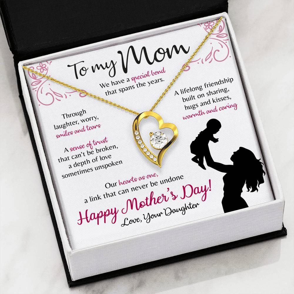 Forever Love Necklace - To My Mom - Forever Love - Our Heart as One Gift For Wife For Mom Gift For